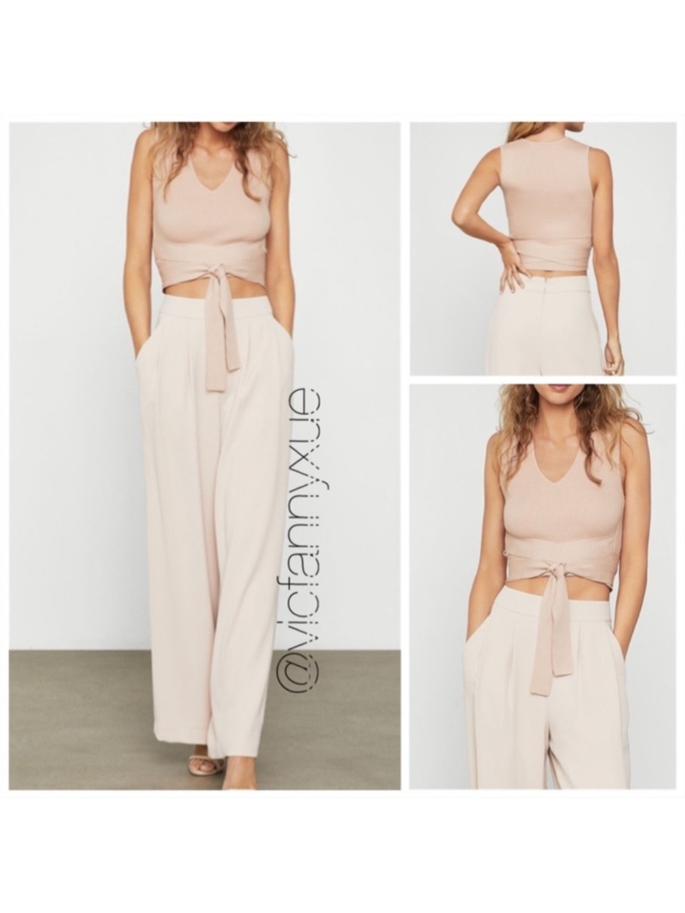 Bcbgmaxazria nude pink cotton rib wrap tank top xxs